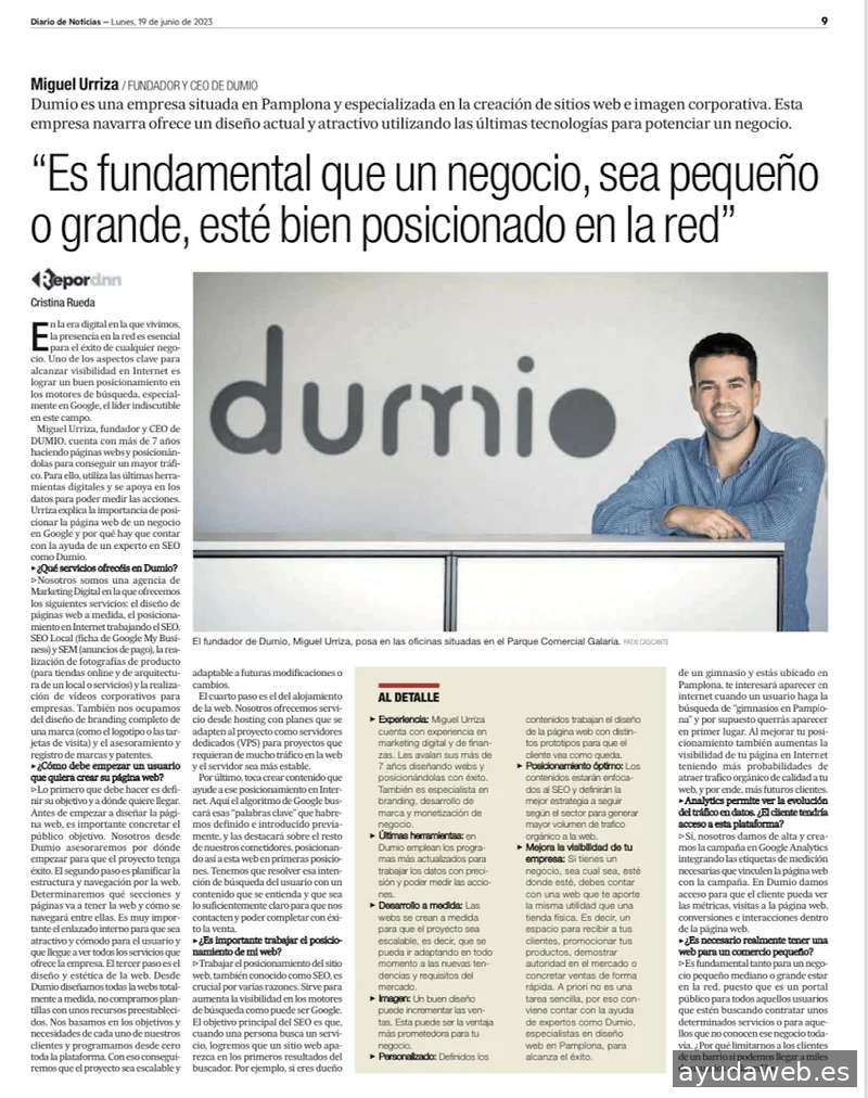 Dumio - Diseño Web Pamplona y Posicionamiento SEO