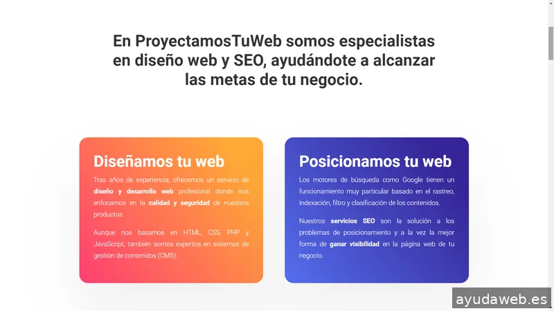 Proyectamos Tu Web - Diseño web y SEO