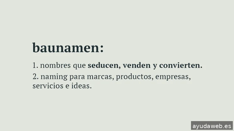 baunamen | Naming | Creación de nombres