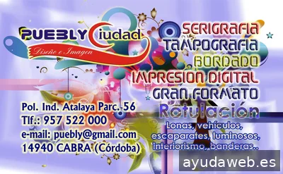 Publicidad - PueblyCiudad - Serigrafía, bordado, vinilos