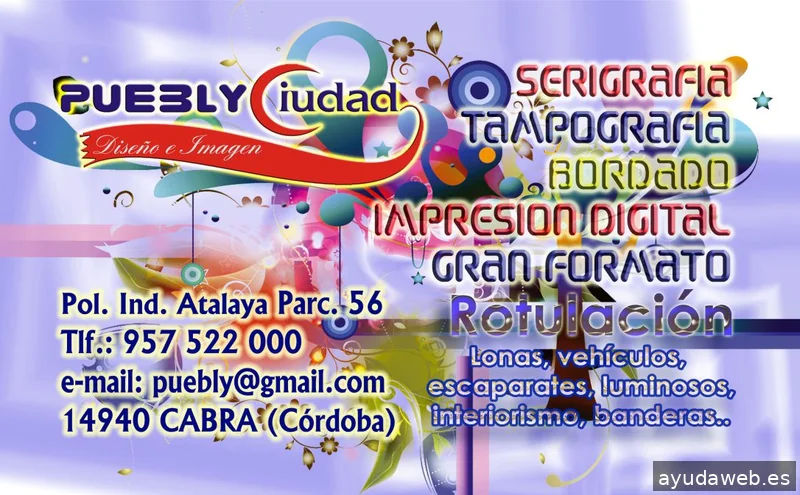 Publicidad - PueblyCiudad - Serigrafía, bordado, vinilos